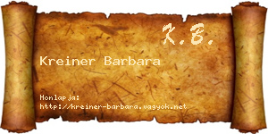 Kreiner Barbara névjegykártya