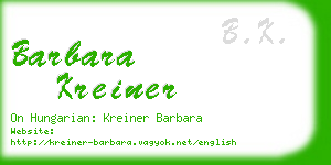barbara kreiner business card